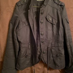 Ricki’s cotton/linen blend jacket in black. Size small.